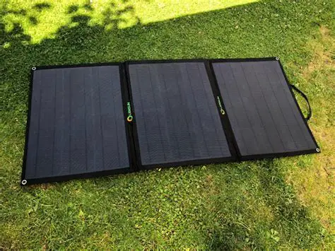 foldable solar panel on the grass