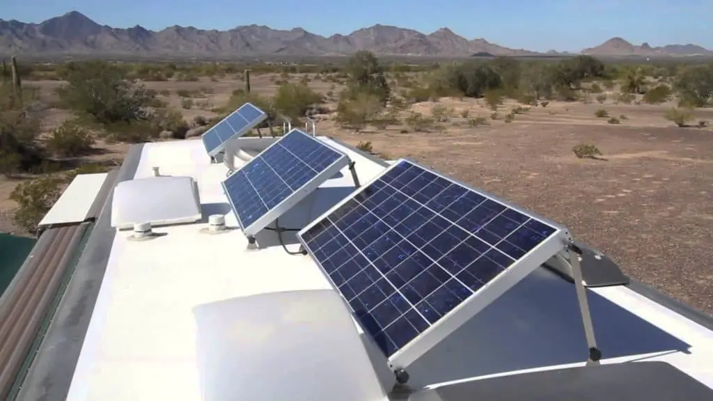 solar panel on a rv roof