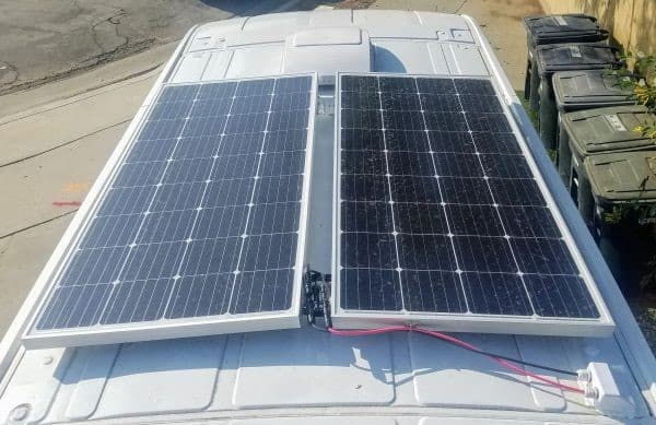 solar panel on a van's roof