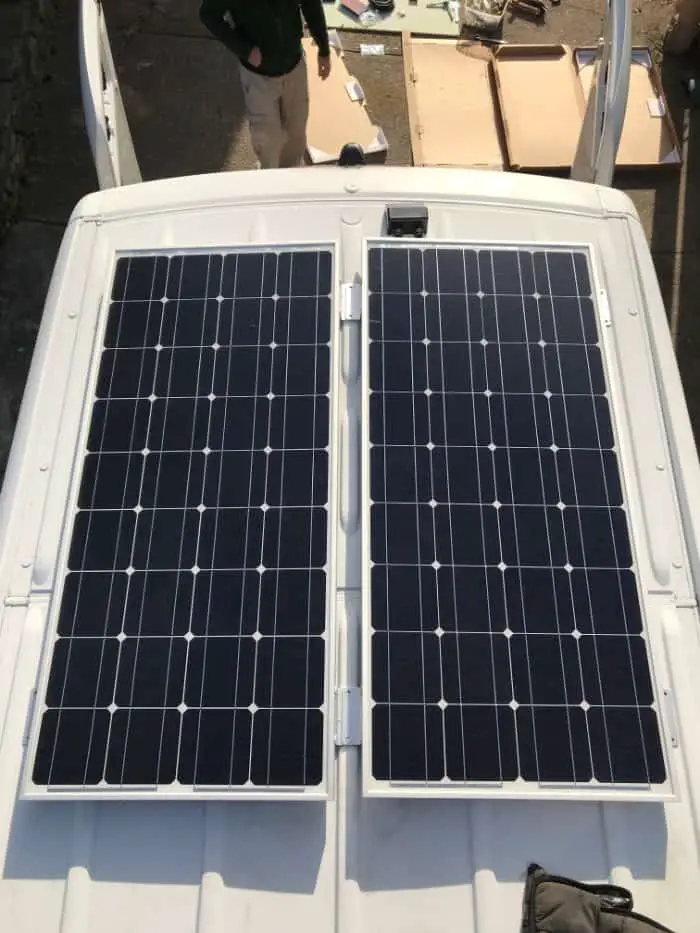 solar panels on a van