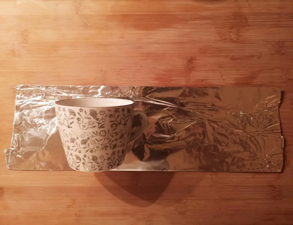 aluminium foil with a cup