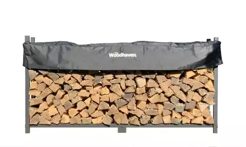 The Woodhaven 8 Foot Firewood Log Rack with Cover