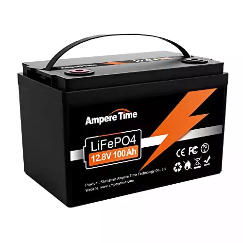 Ampere Time 12.8V 100Ah Lithium LiFePO4 Battery