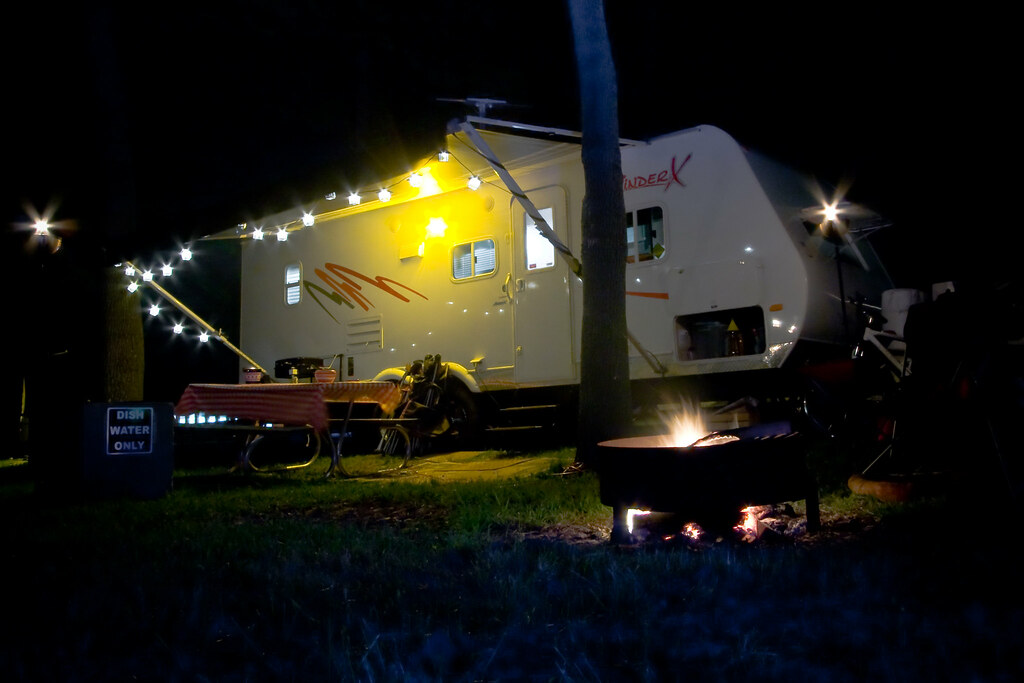 rv with led under awning