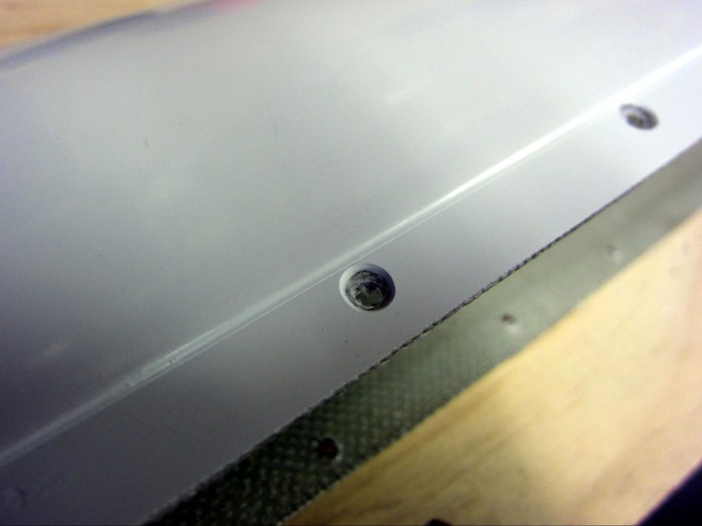 screw holes in fiberglass