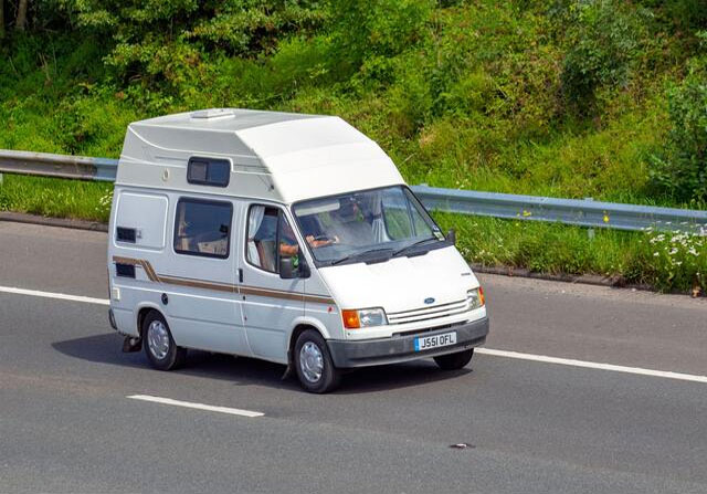 campervan driving on the fast lane