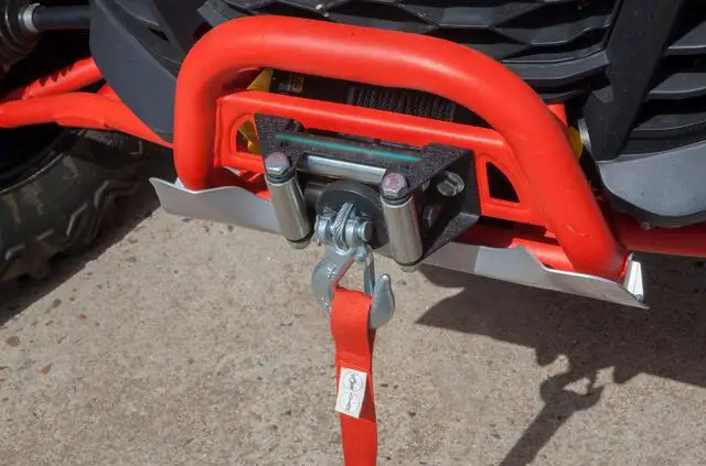 red winch on a black overland 