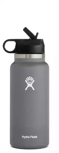 32 oz. Water Bottle with Straw Lid - Stainless Steel