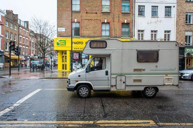 old rv in the street