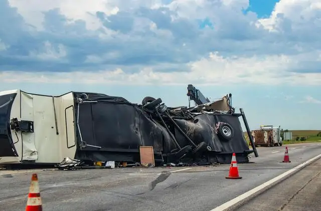 big rv accident on the road