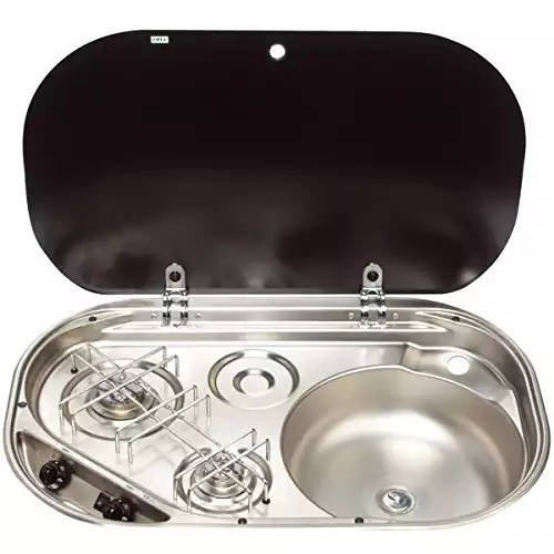 Dometic 2-Burner Sink/Stove Combination w/Glass Lid