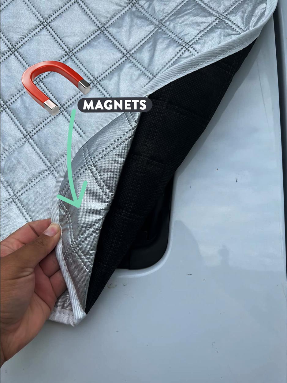 magnets inside BougeRV Windshield cover