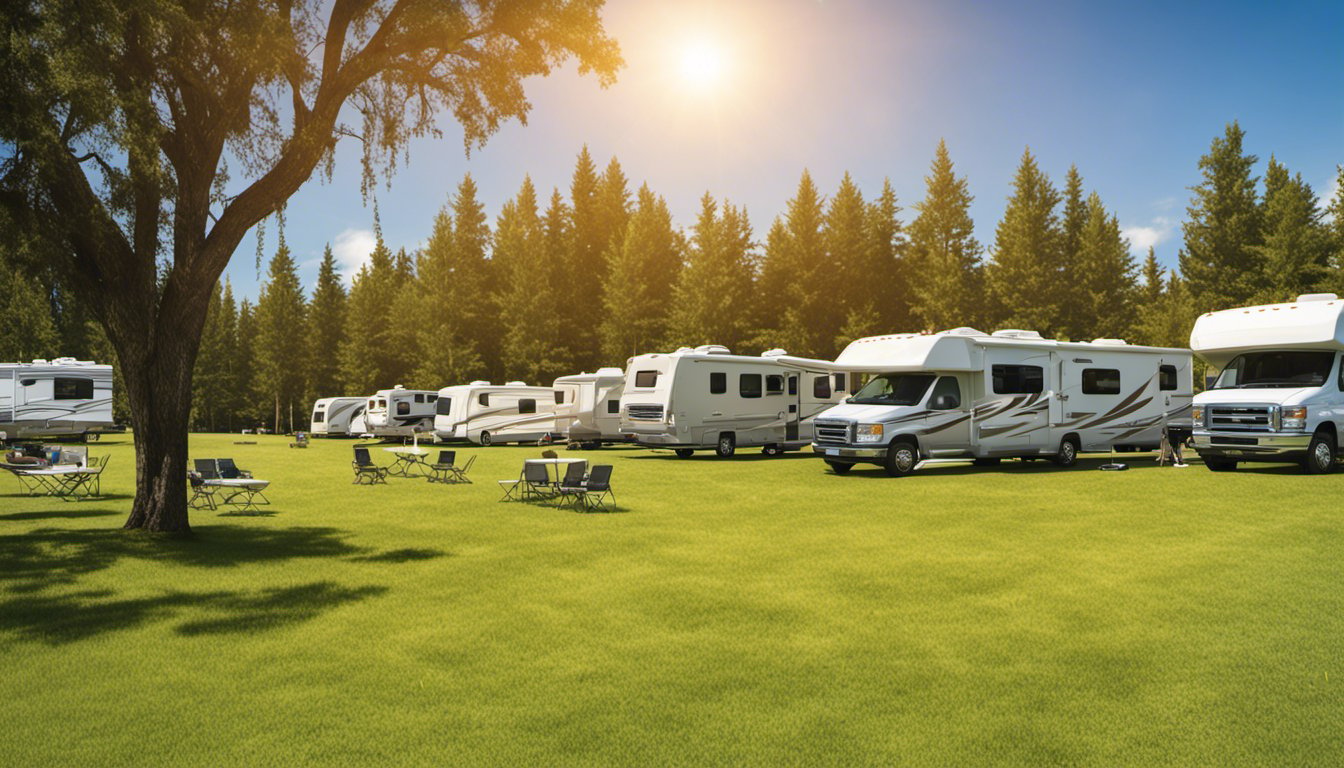 RV park on a big grass field