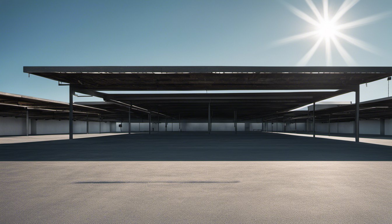 empty parking with open roof