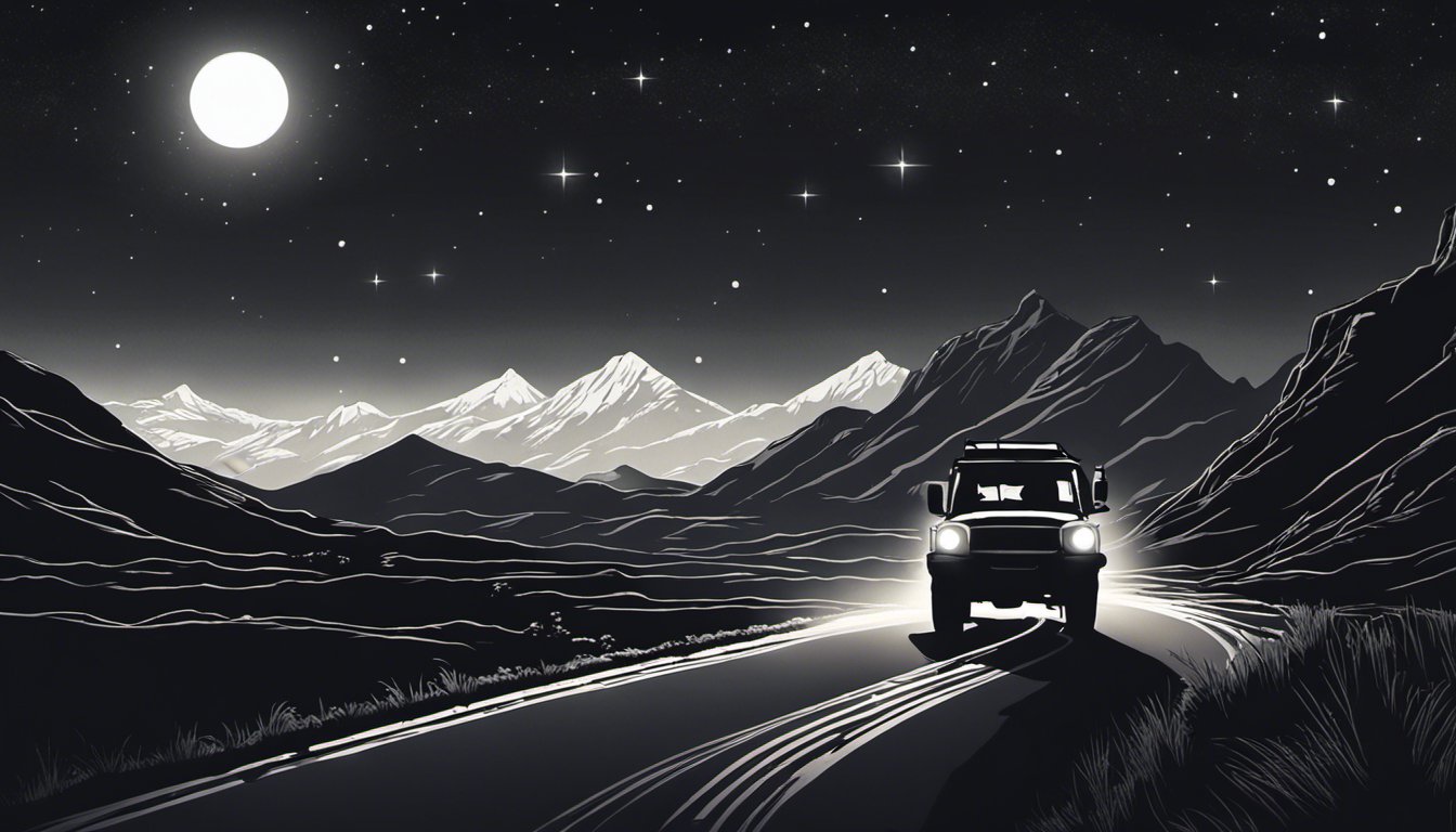 overlander during the night drawing style