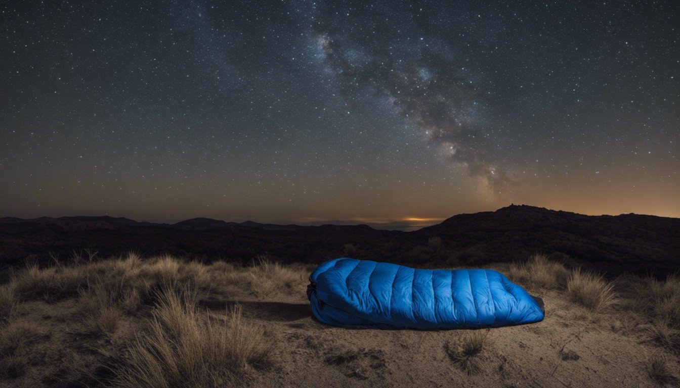 sleeping bag under the stars