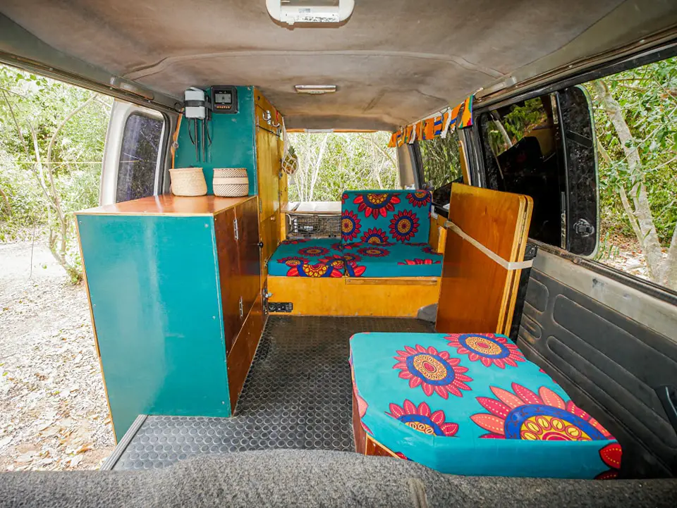 interior of a small camper