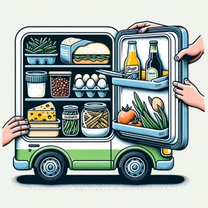 campervan illustration as a fridge