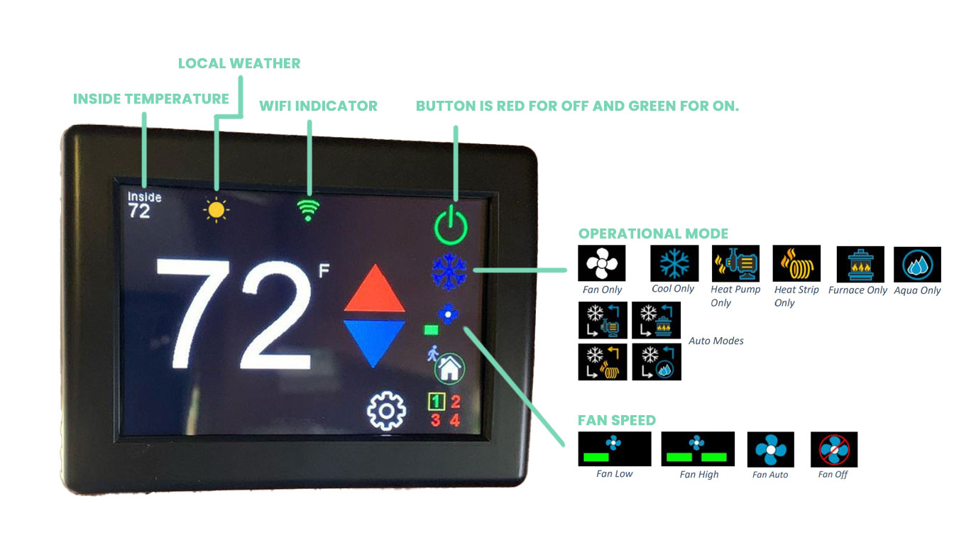 micro-air thermostat main screen